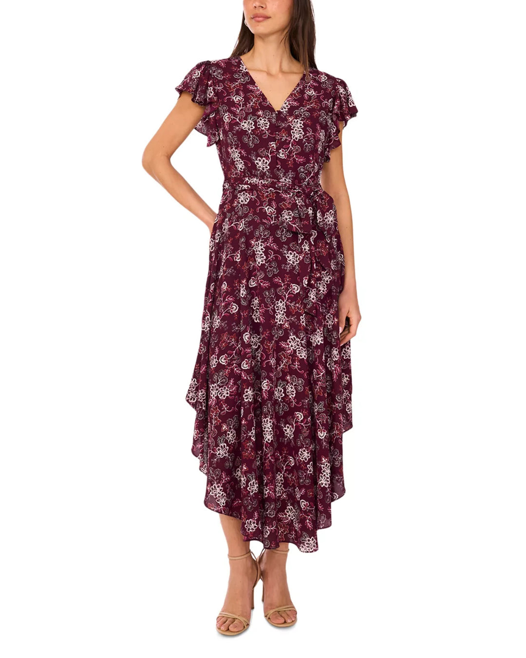 Vince Camuto V Neck Button Down Maxi Dress MSRP $109