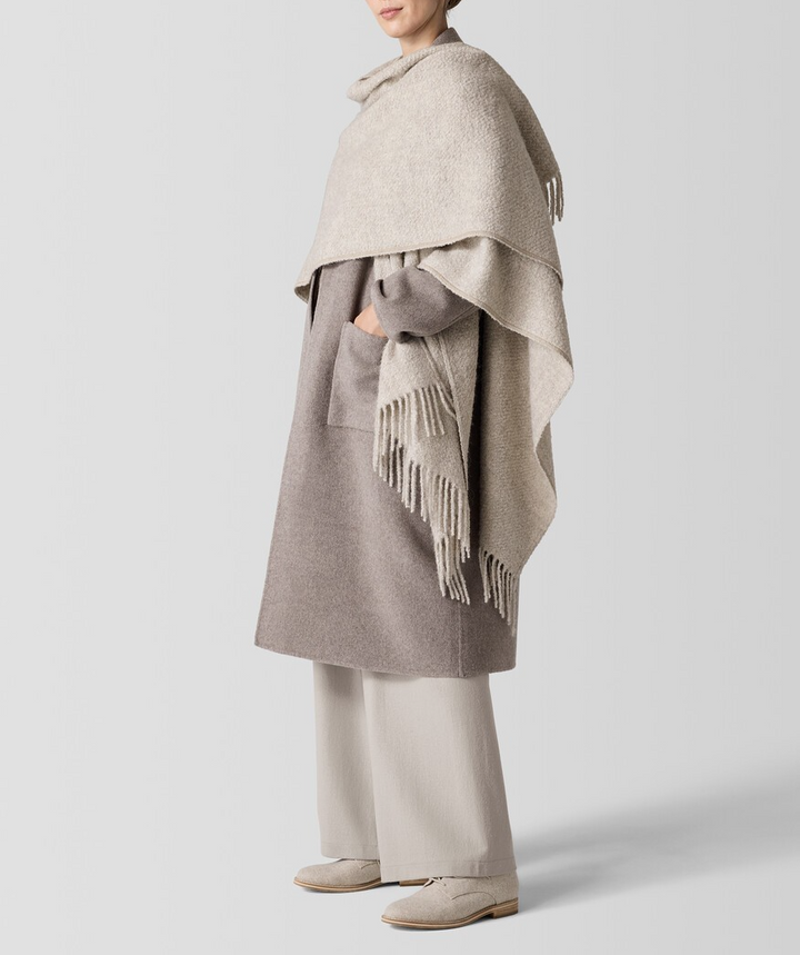 EILEEN FISHER Alpaca Silk Boucle Poncho MSRP $398