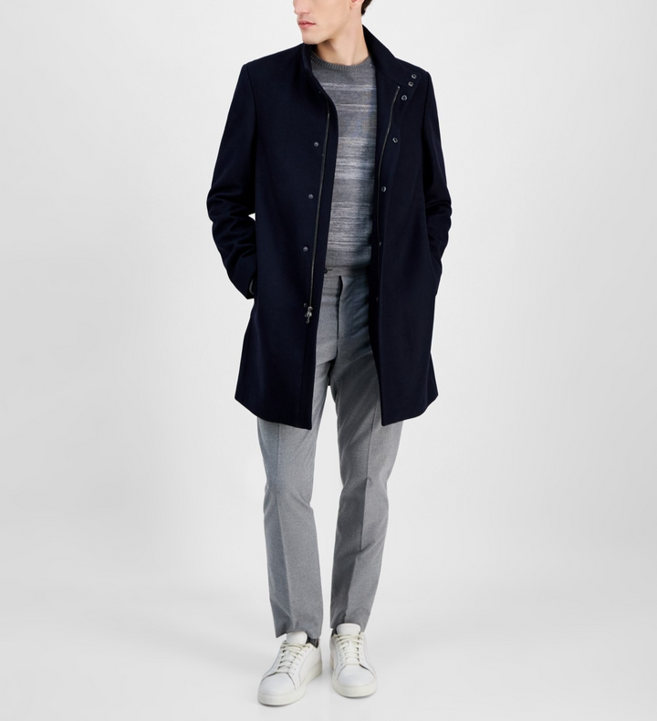 Calvin Klein Men's Mayden Slim-Fit Wool Blend Overcoat MSRP $495 # Size 38S