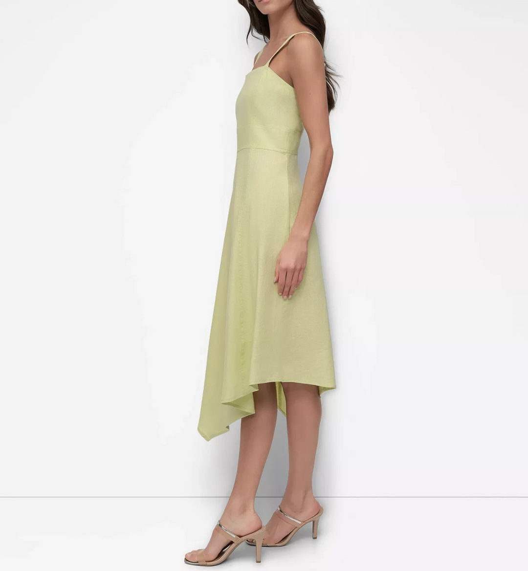DKNY Women's Sleeveless Paneled Asymmetric Dress MSRP $129