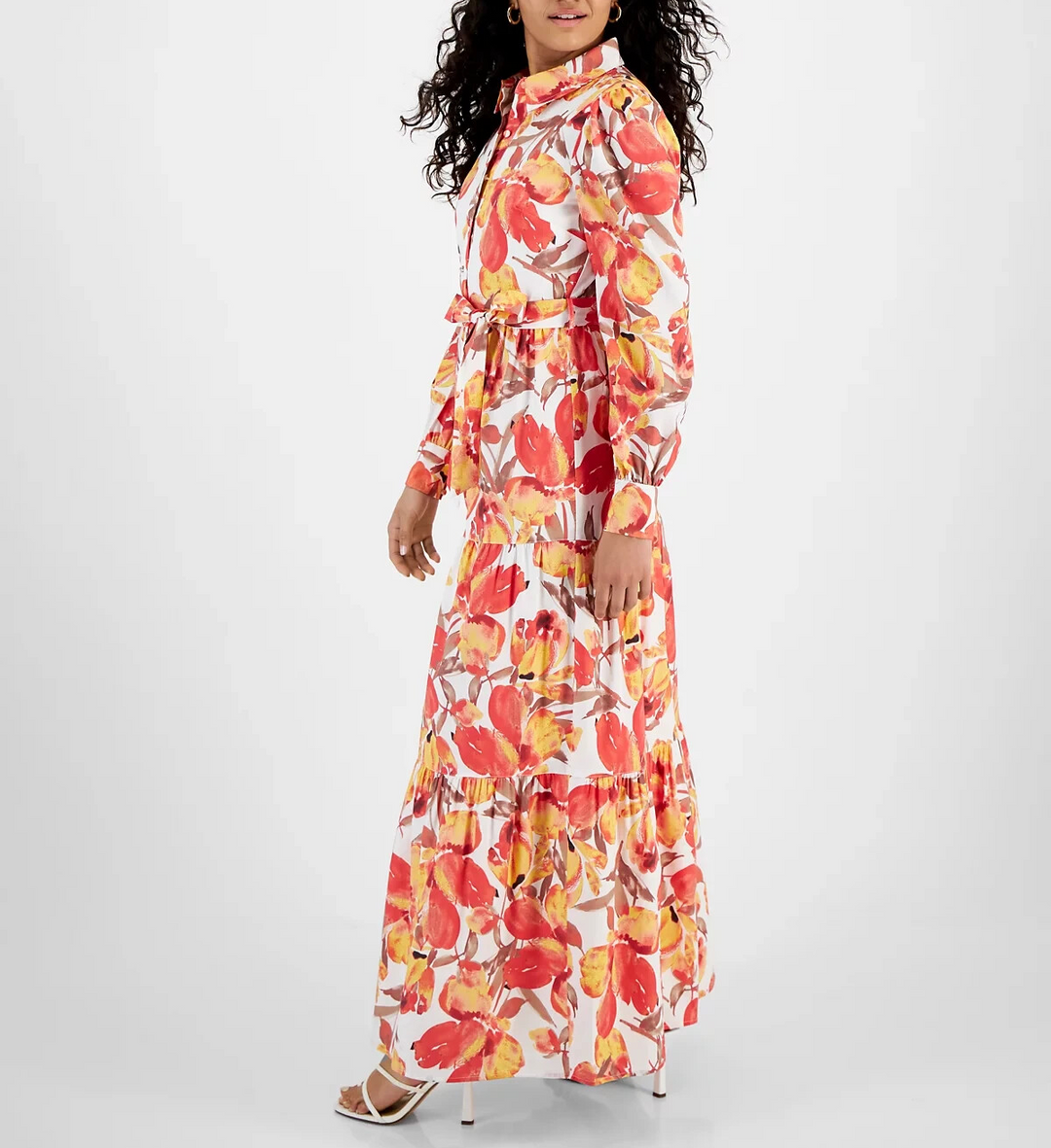RACHEL Rachel Roy Pru Floral Maxi Shirt Dress MSRP $169