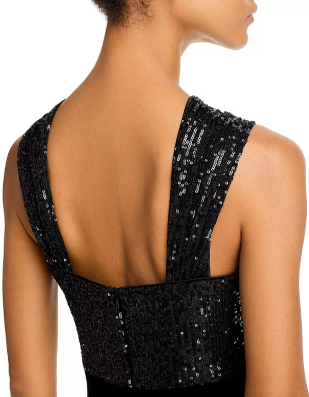Eliza J Sequined Velvet Mermaid Gown MSRP $218