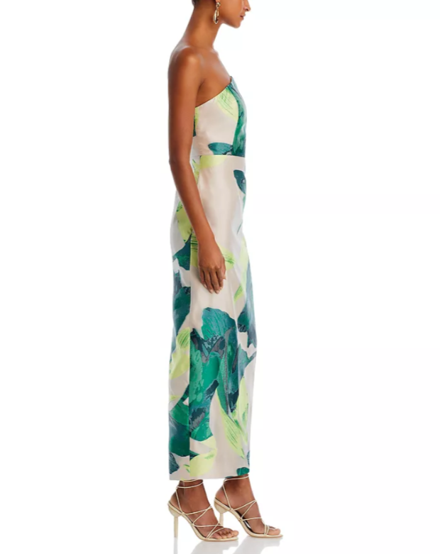 MILLY Asymmetrical Tropical Jacquard Dress MSRP $795