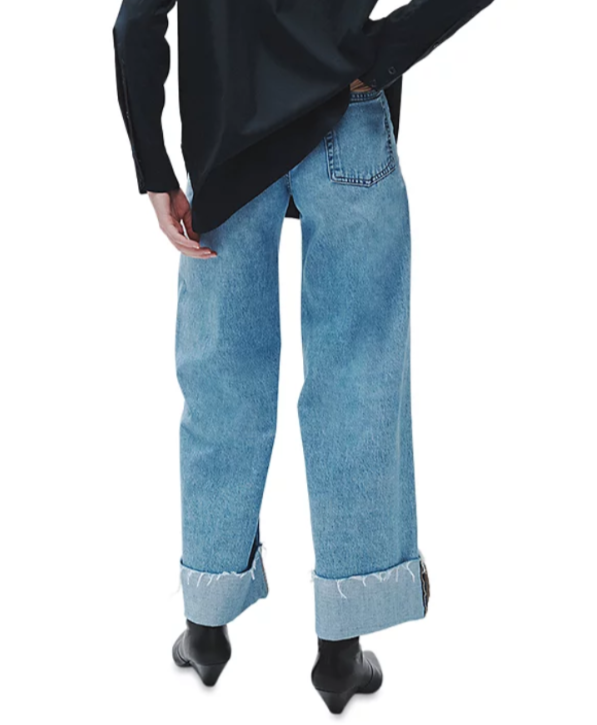 rag & bone Sofie High Rise Wide Leg Cuffed Jeans MSRP $268