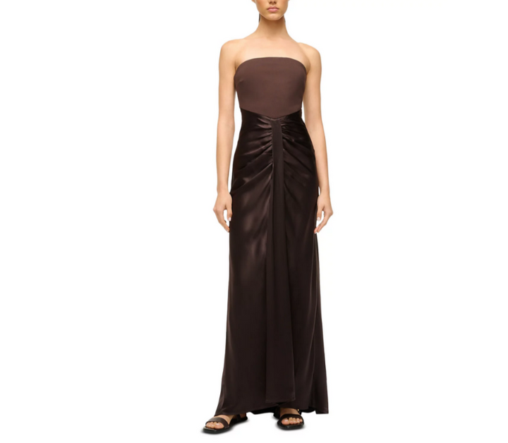 STAUD Wayfaring Mixed Media Dress MSRP $495
