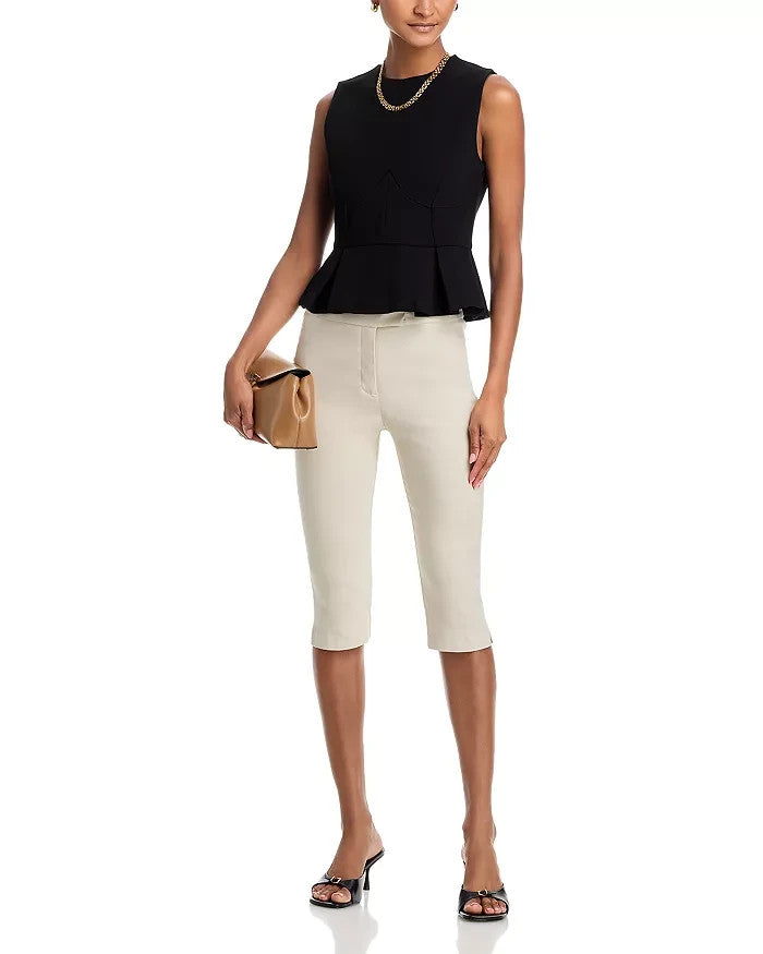 FRENCH CONNECTION Cleo Ponté Sleeveless Peplum Top MSRP $98