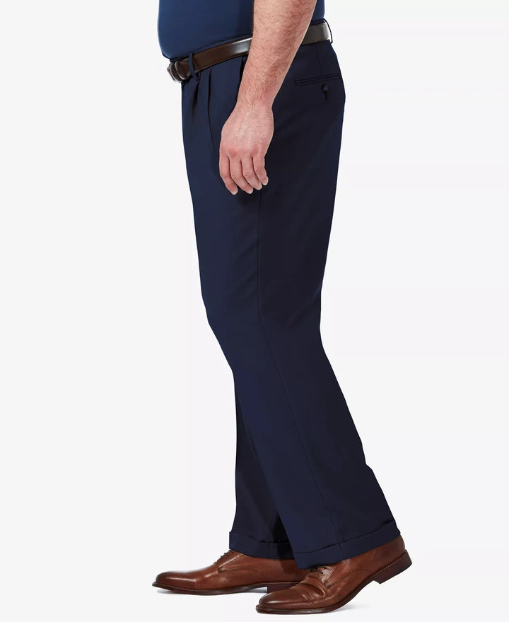 Haggar Men's Big & Tall Premium Comfort  Classic-Fit  Pleated Dress MSRP $80