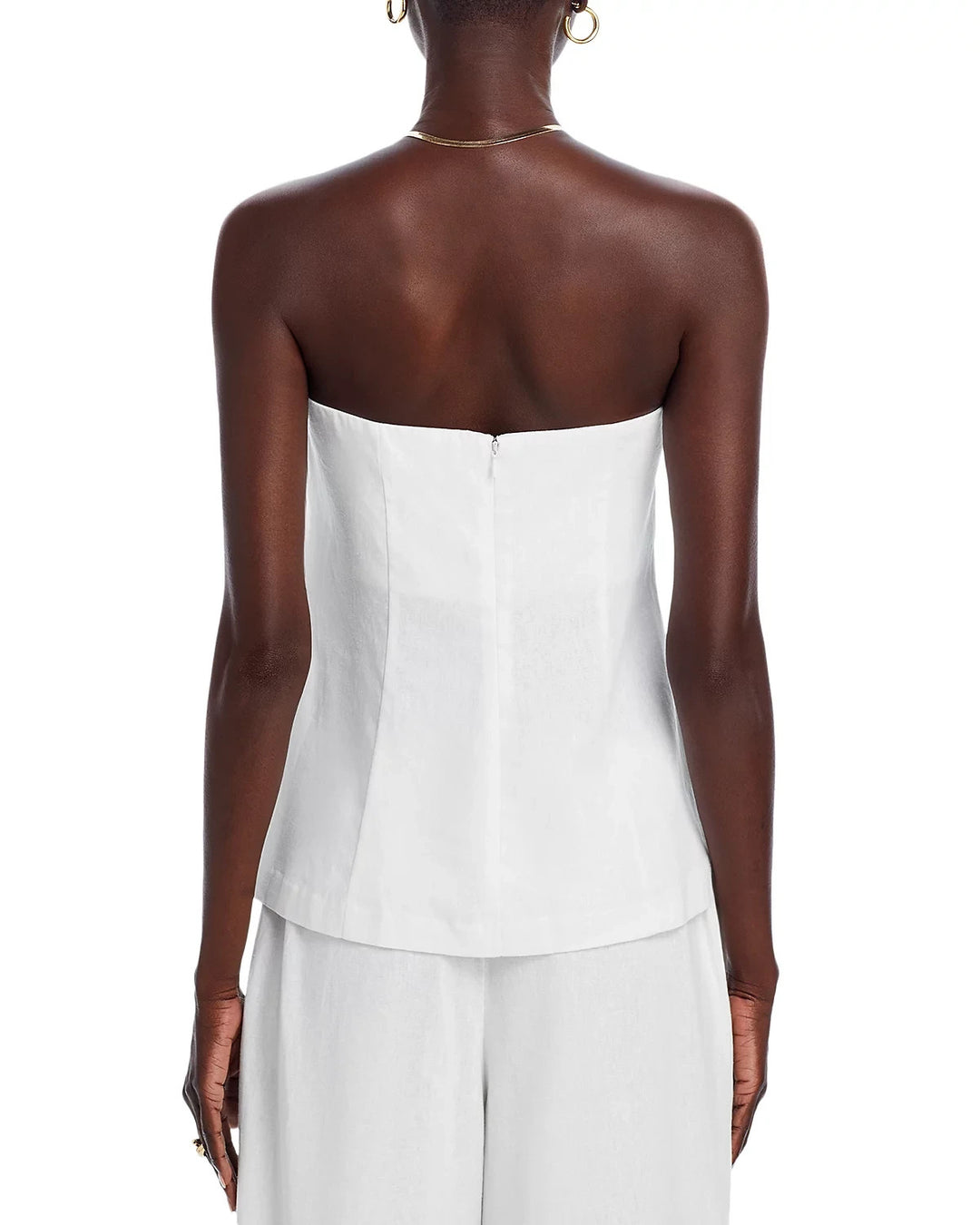 WAYF Carmela Strapless Linen Blend Top MSRP $59