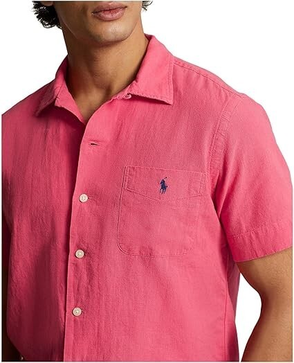 POLO RALPH LAUREN Men's Classic Fit Linen-Cotton Camp Shirt MSRP $115 Size XS