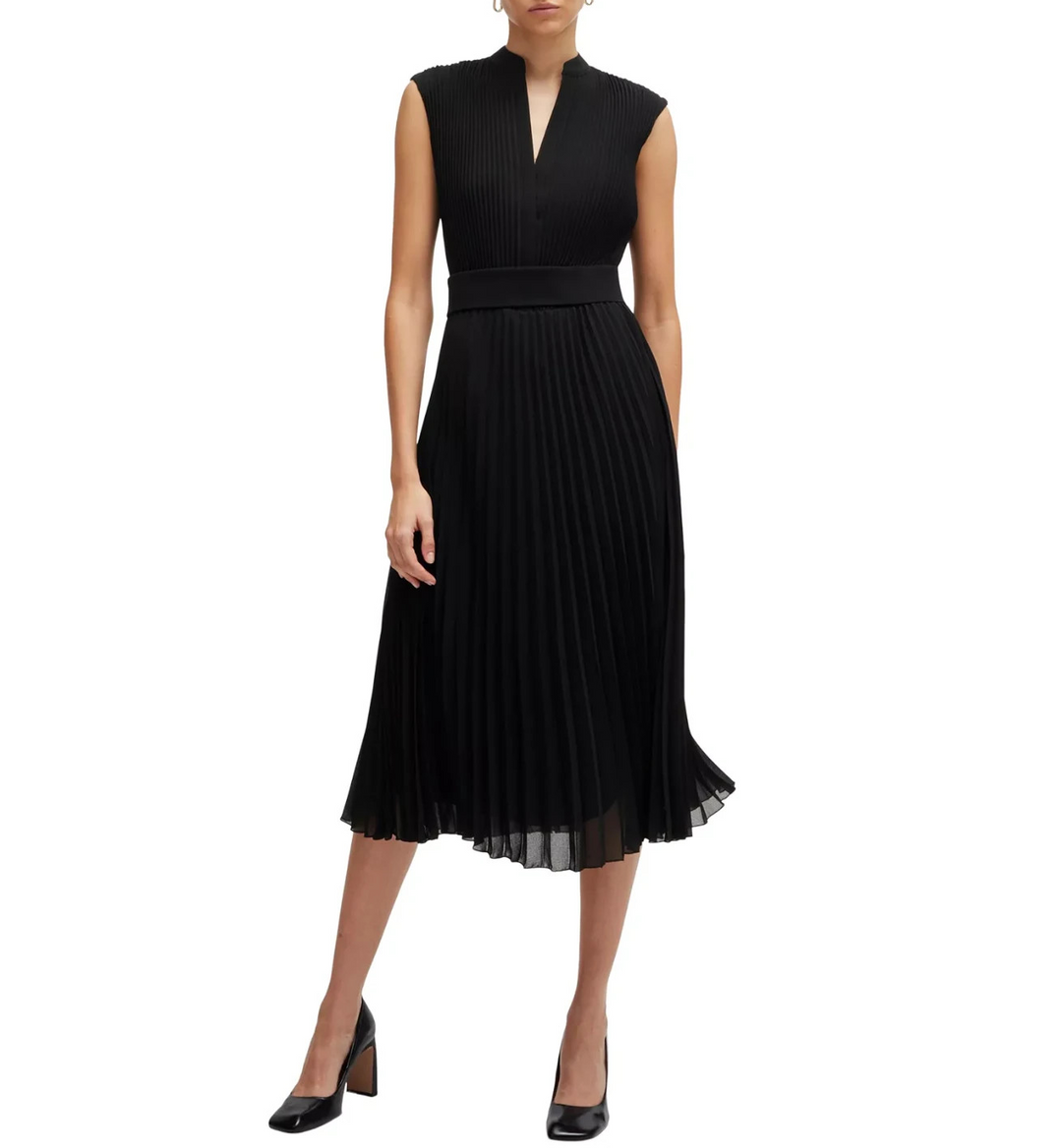 BOSS Women's Plisse-Crepe Dress MSRP $545