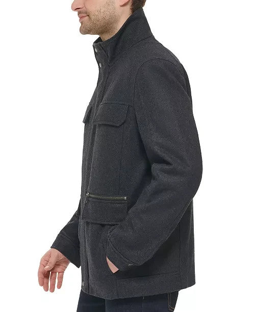 Cole Haan Melton Wool Multi-Pocket Field Coat MSRP $395