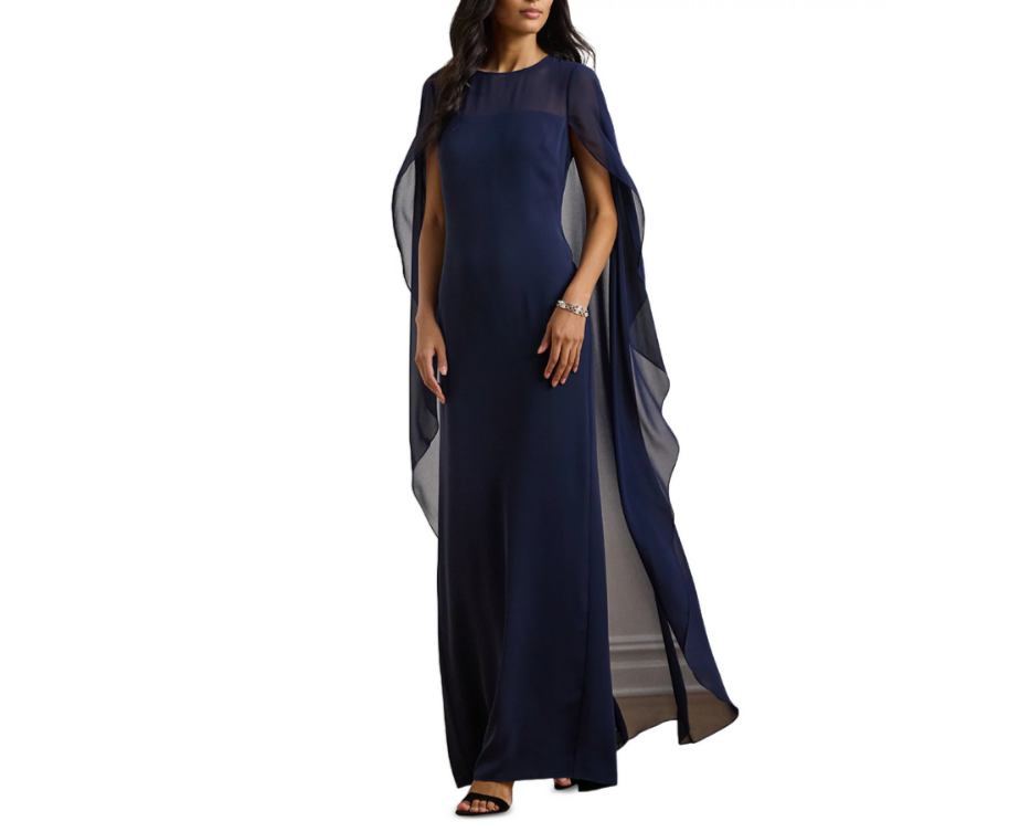 Lauren Ralph Lauren Cape Gown MSRP $265
