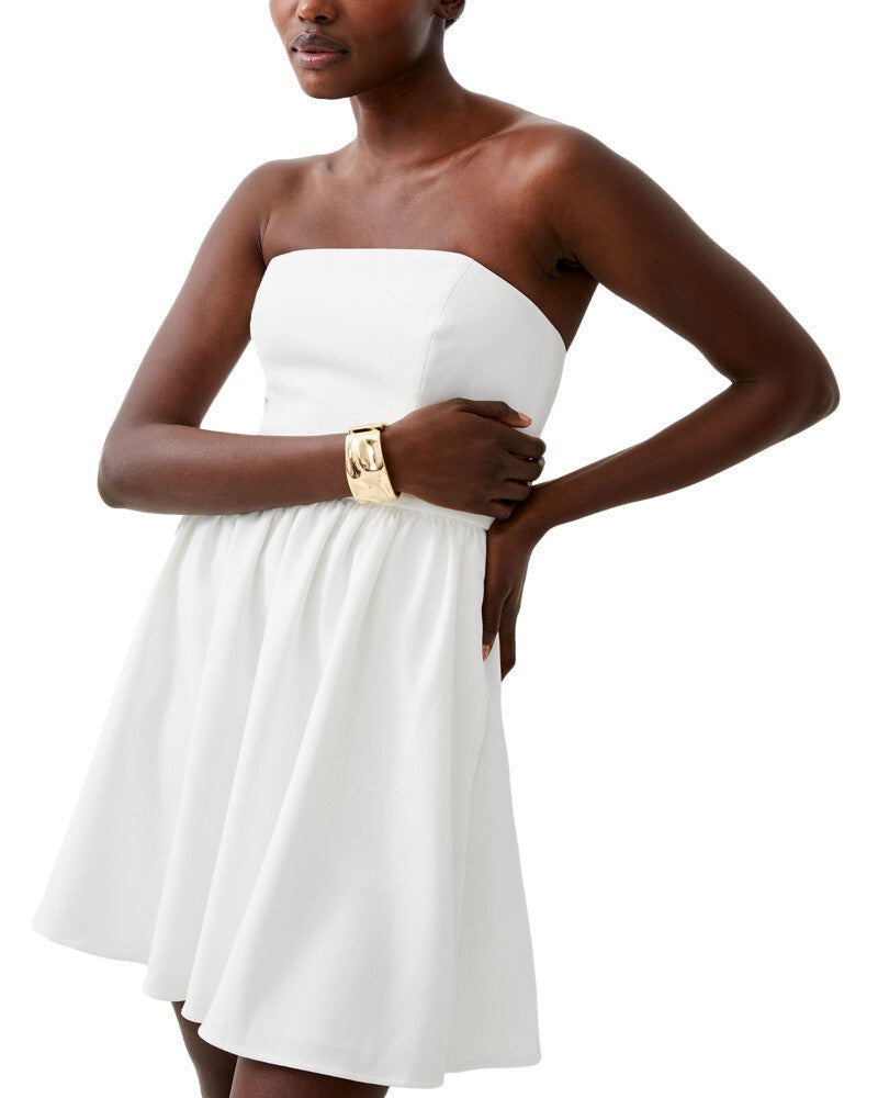 French Connection Whisper Strapless Peplum Dress MSRP $128