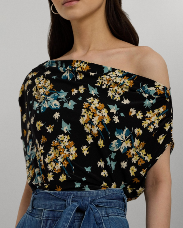 LAUREN RALPH LAUREN Floral Off-The-Shoulder Top MSRP $99