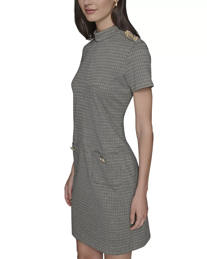 KARL LAGERFELD PARIS Mini Houndstooth Print Dress  MSRP $138