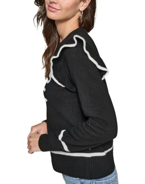 KARL LAGERFELD PARIS Tres Chic Ruffle Sweater MSRP $99