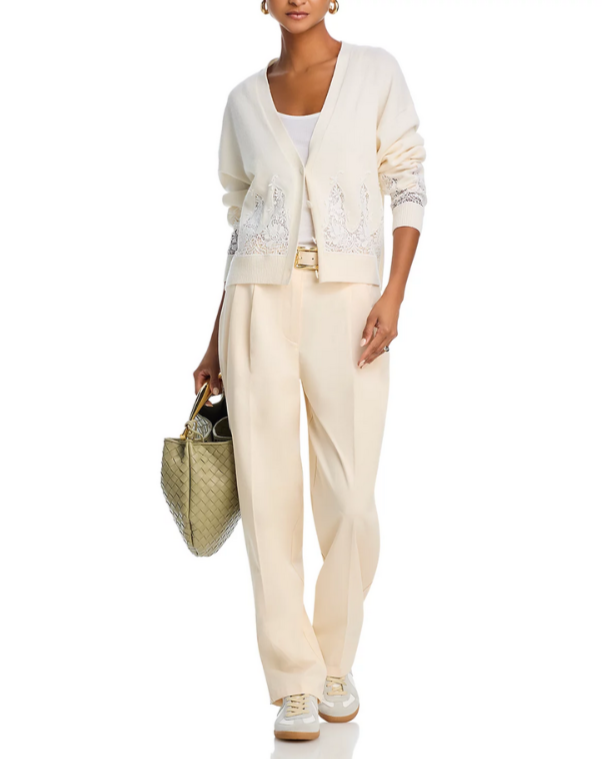 RHODE Marie Lace Embellished Cardigan MSRP $395
