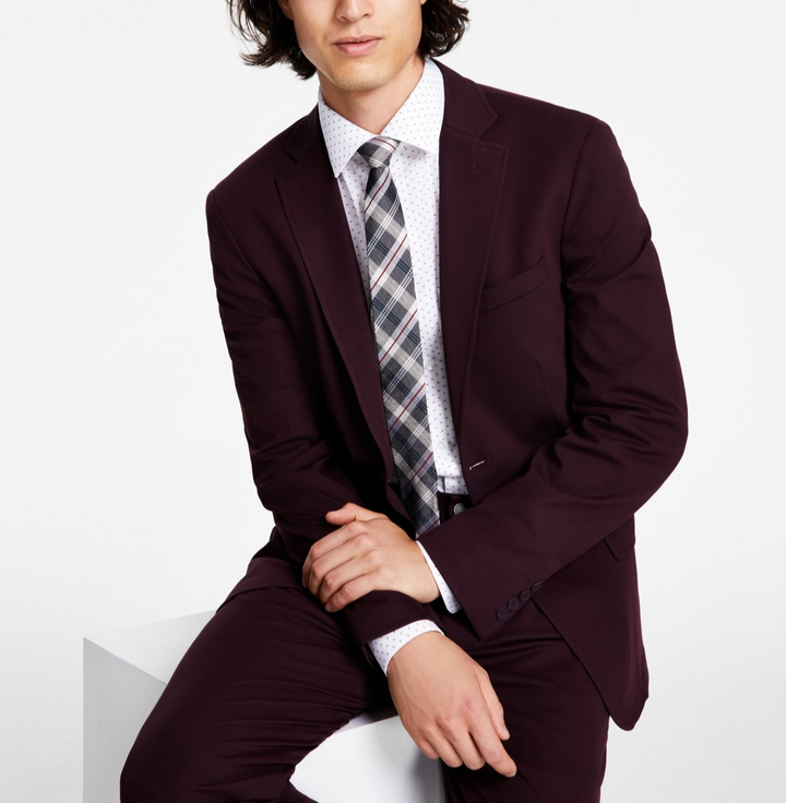 Calvin Klein Slim-Fit Stretch Solid Knit Suit Jacket MSRP $360