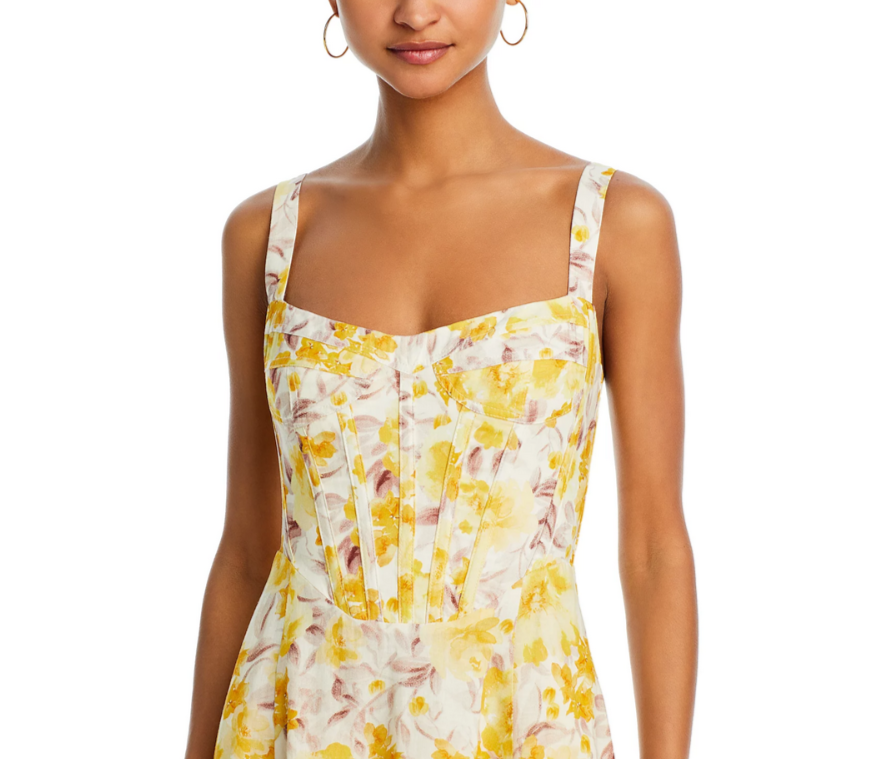 Bardot Lilah Sleeveless Corset Midi Dress MSRP $189