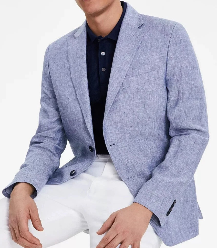 Tommy Hilfiger Men's Modern-Fit 100% Linen Sport Coat MSRP $295