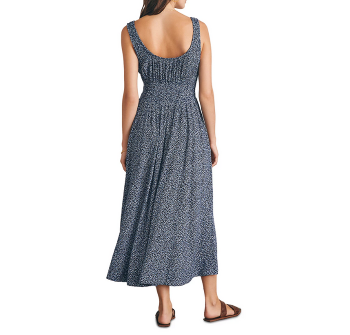 Faherty Smocked Waist Midi Dress MSRP $198
