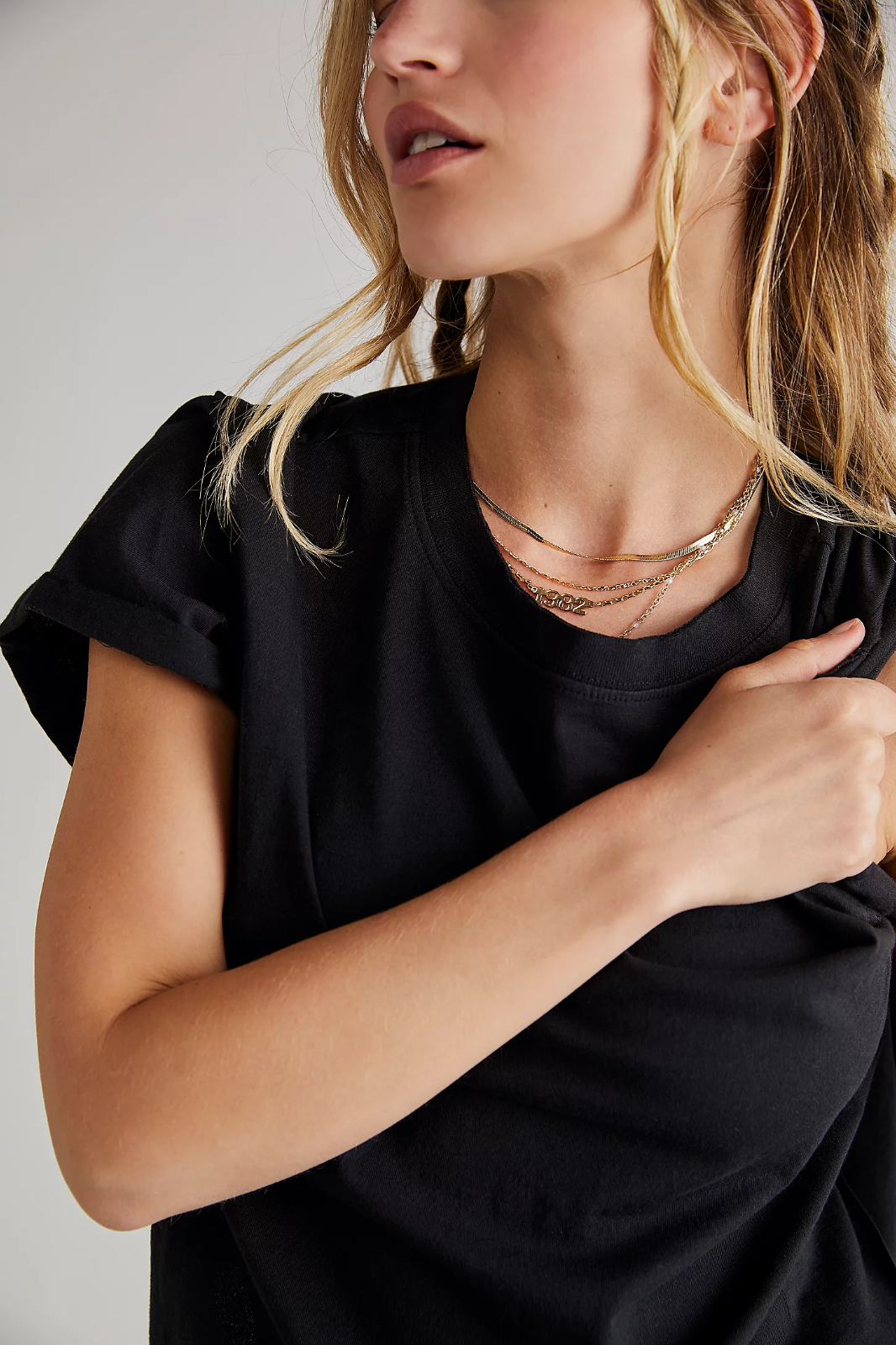 Free People the Perfect T-Shirts Black MSRP $38