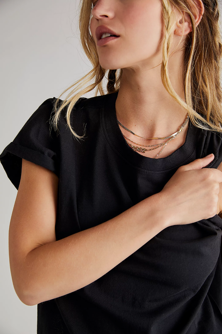 Free People the Perfect T-Shirts Black MSRP $38
