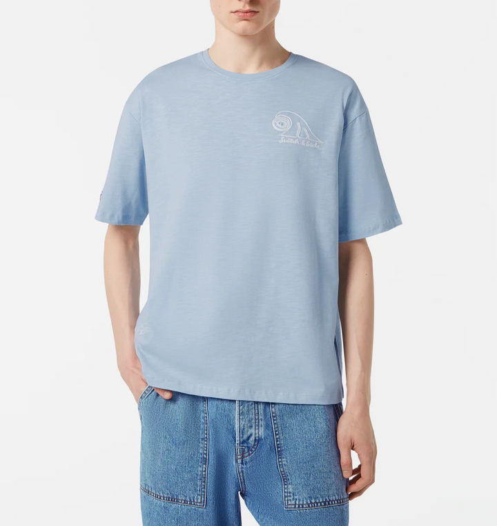 Scotch & Soda Loose Fit Slub Embroidery Tee MSRP $148