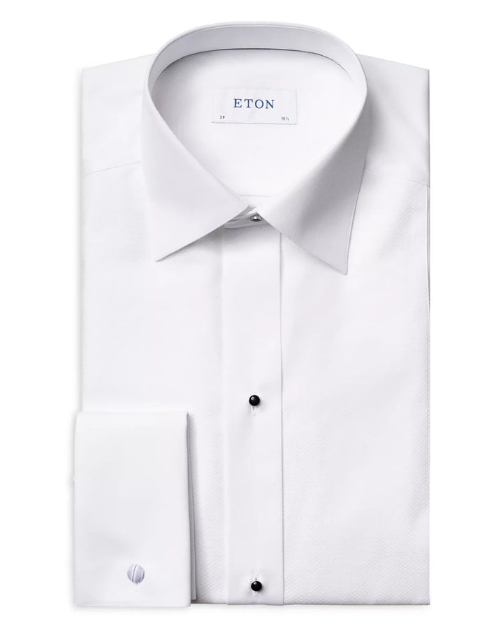 Eton Contemporary Fit White Piqué Formal Shirt MSRP $290