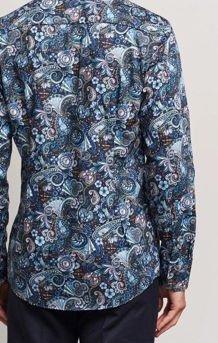 Eton Printed Slim Fit Dress Shirt MSRP $290