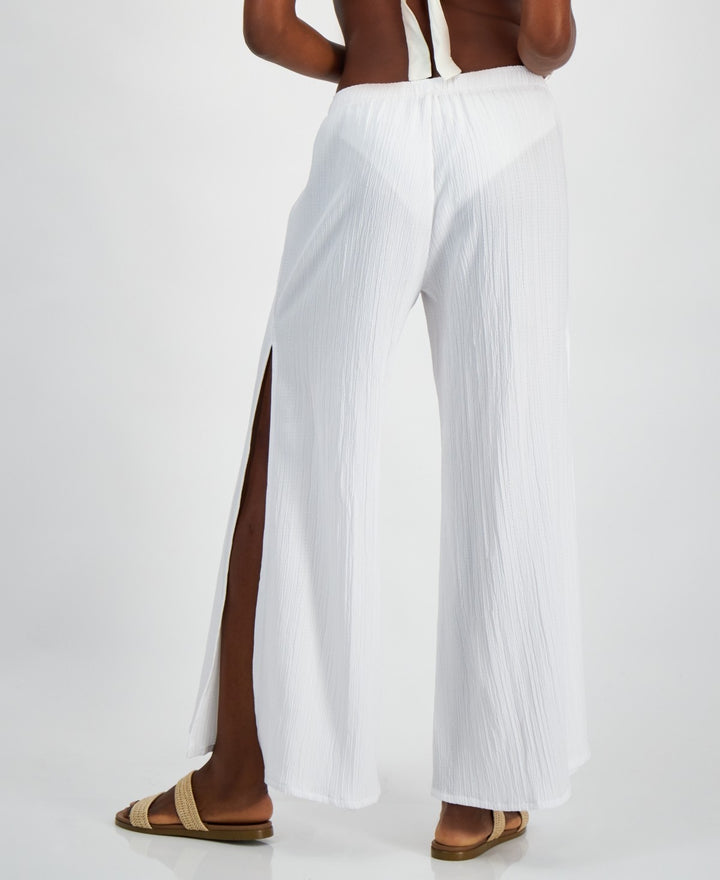 J Valdi Women's Cancun Wide-Leg Swim Cover-Up Pants MSRP $70