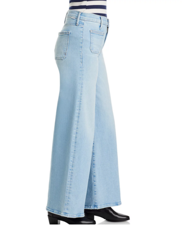 MOTHER The Lil' Petite Patch Pocket Undercover High Rise Wide Leg Jeans $248