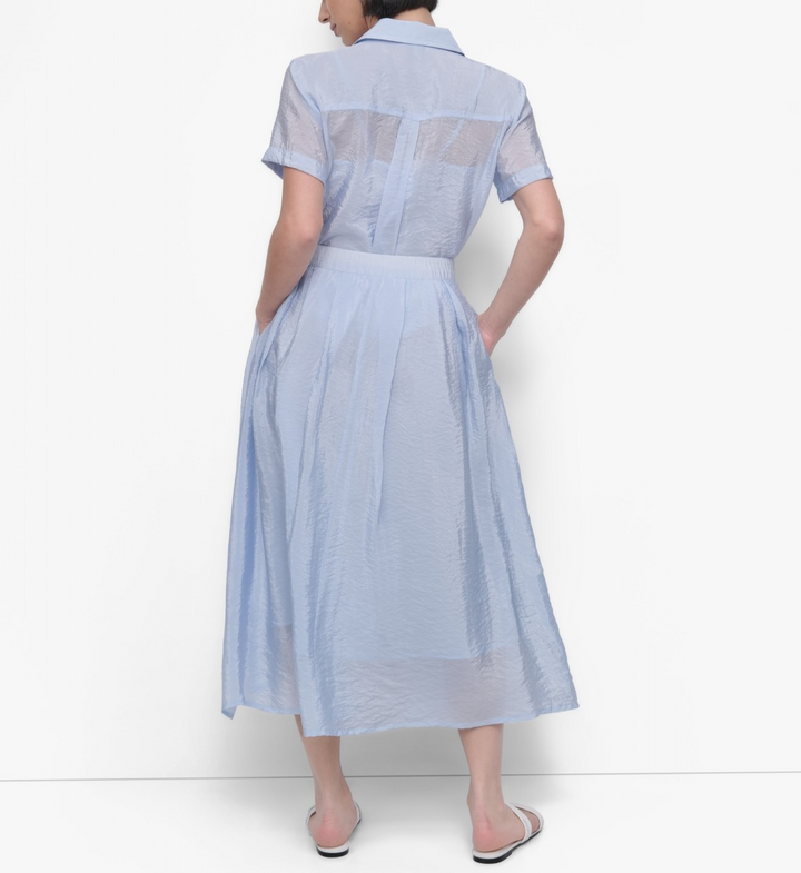 DKNY Women's Zip-Front Tech Midi Skirt MSRP $99