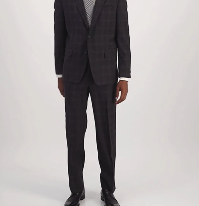 Michael Kors Plaid Classic-Fit Wool-Blend Stretch Suit Separate Pants MSRP $190