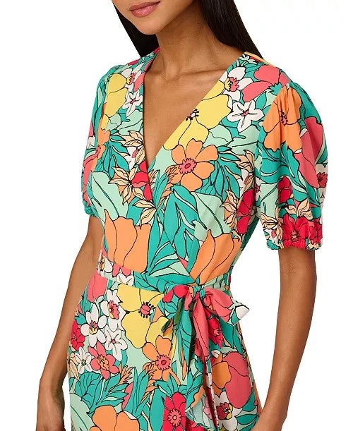 Adrianna by Adrianna Papell Floral-Print Wrap Dress MSRP $139