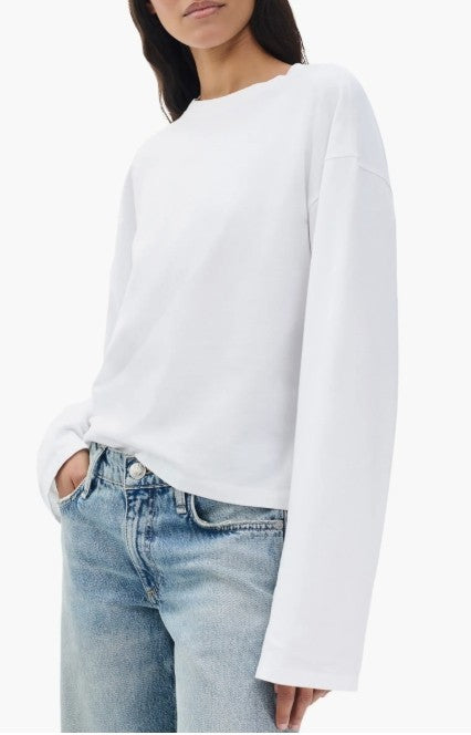rag & bone Kelley Boxy Long Sleeve Cotton Jersey T-Shirt MSRP $128
