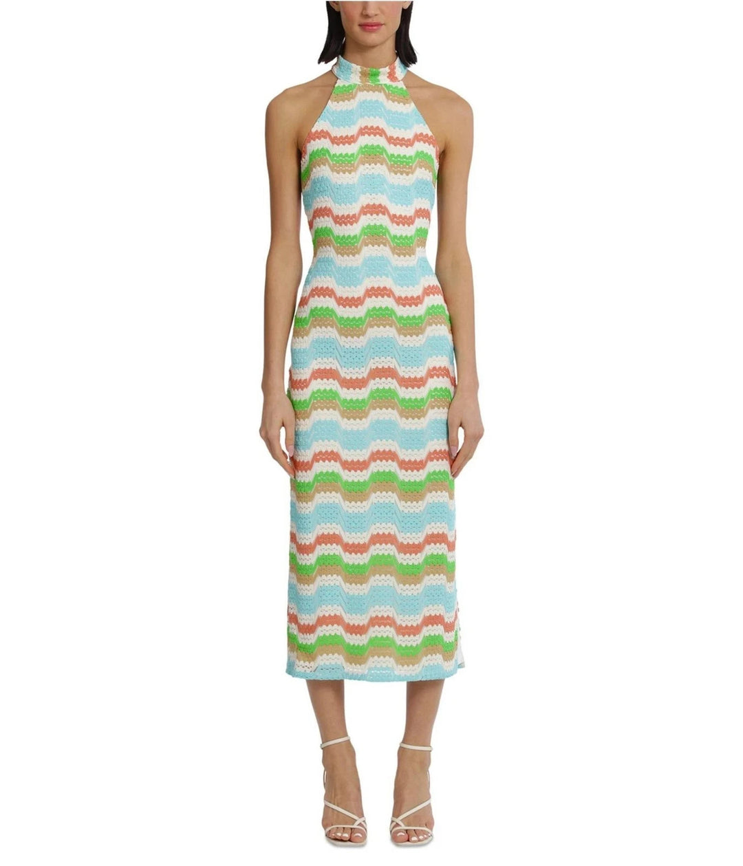 Donna Morgan Women's Sleeveless Crochet Midi Dress MSRP $138