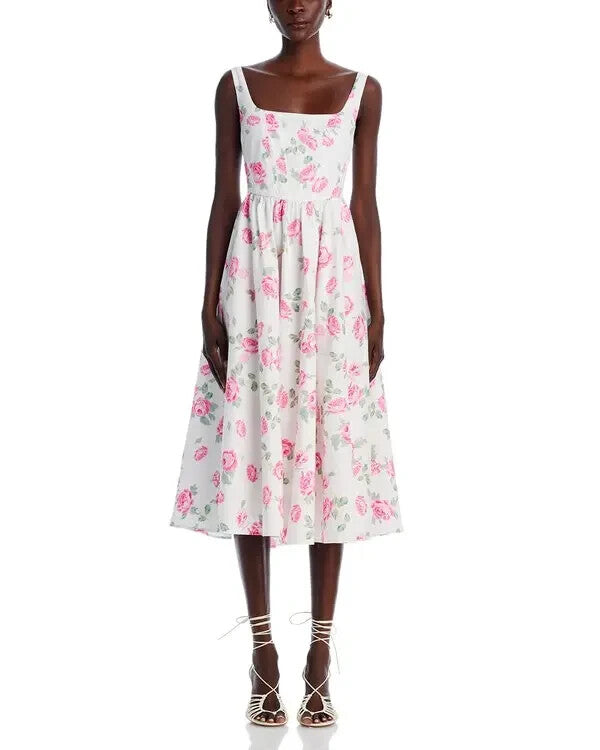 WAYF Desi Corset Midi Dress MSRP $128