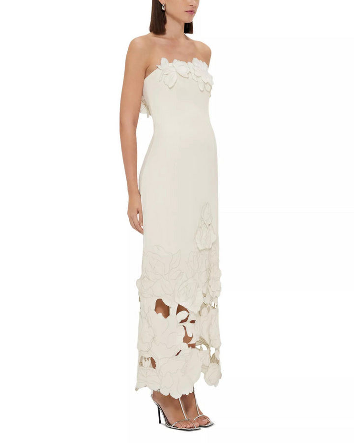 LEO LIN Rayna Crepe Strapless Dress MSRP $895