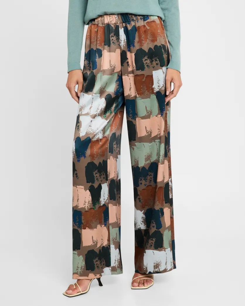 Lafayette 148 New York Riverside Silk Pants MSRP $998