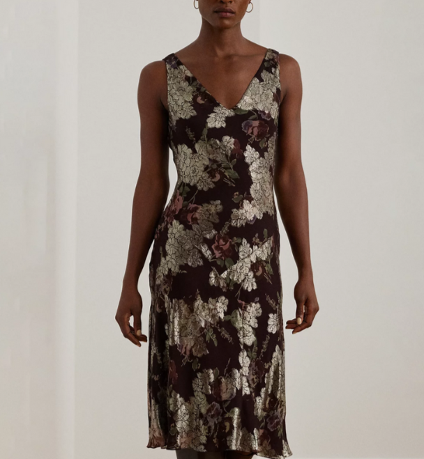 Lauren Ralph Lauren Metallic Jacquard Dress MSRP $265