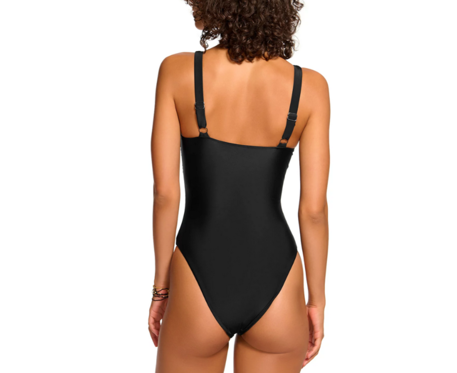 Ramy Brook Hudson Chain Trim One Piece Swimsuit MSRP $248
