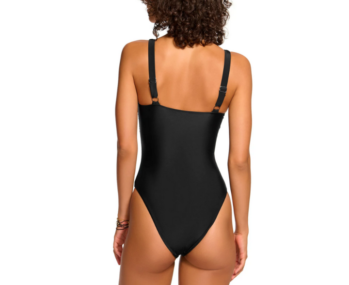 Ramy Brook Hudson Chain Trim One Piece Swimsuit MSRP $248