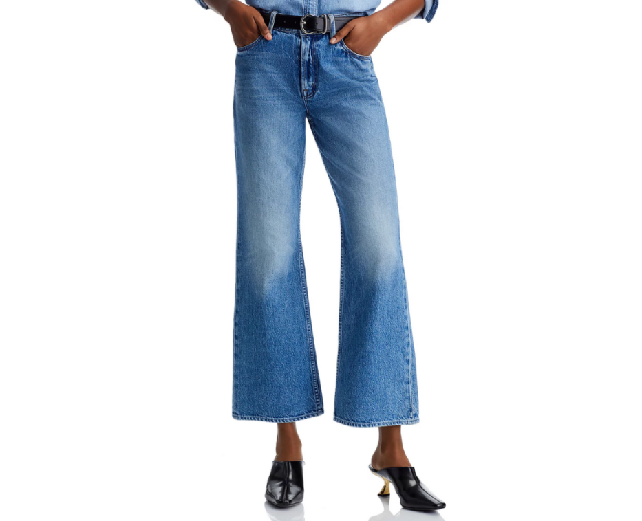 MOTHER The Bookie Flooded Wide Leg Jeans