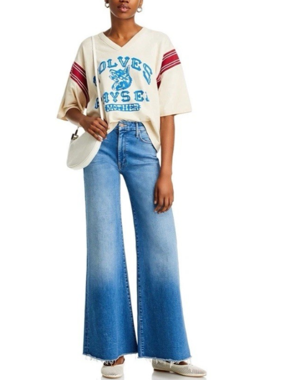 Mother The Roller High Rise Wide Leg Jeans MSRP $258