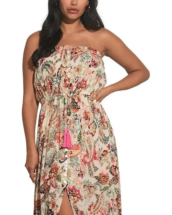 Elan Strapless Printed Maxi Dress MSRP $98