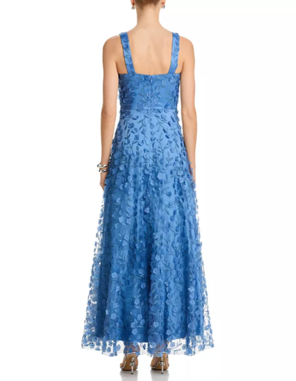 Eliza J Floral Appliquéd V Neck Gown MSRP $318