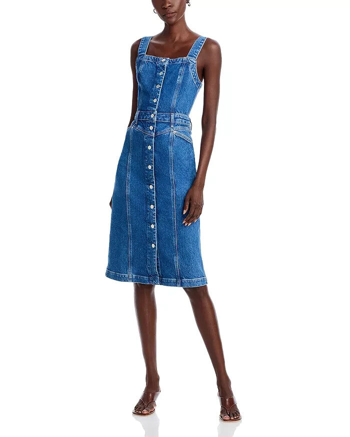 Rails Malibu Square Neck Denim Dress MSRP $248