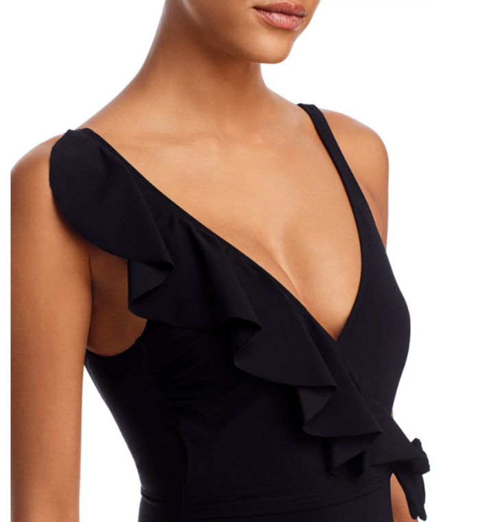 Profile by Gottex Ruffle Wrap Front Tummy Control One Piece Swimsuit MSRP $128