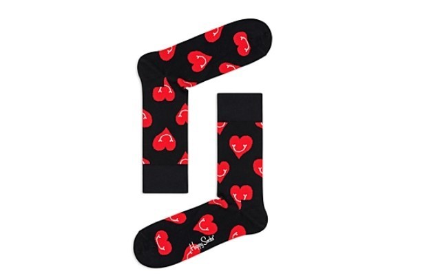 Happy Socks Smiley Heart Crew Socks MSRP $16